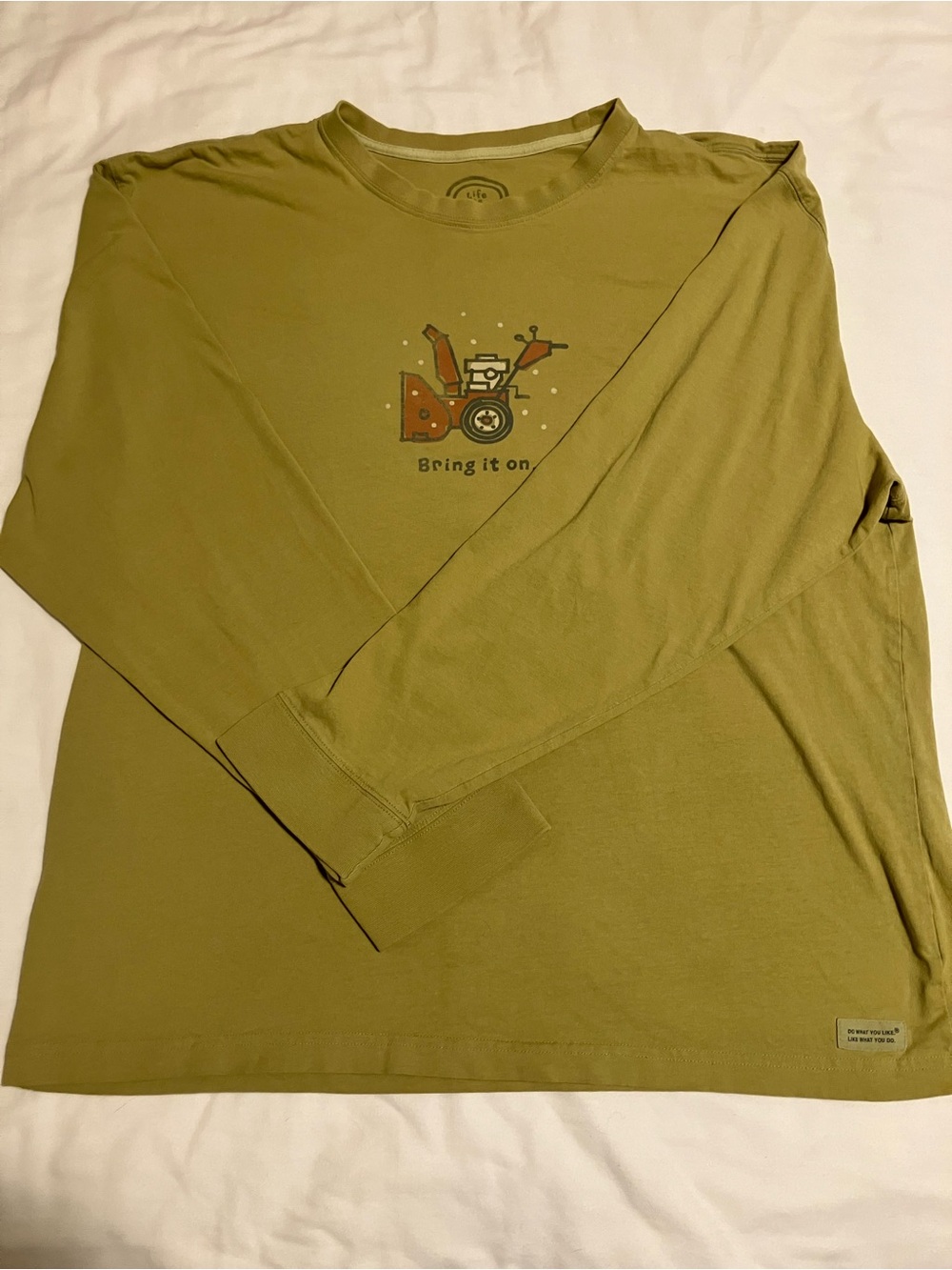 Life is Good Men's Long Sleeve Crusher Tee "Bring It On" Snow Blower XL